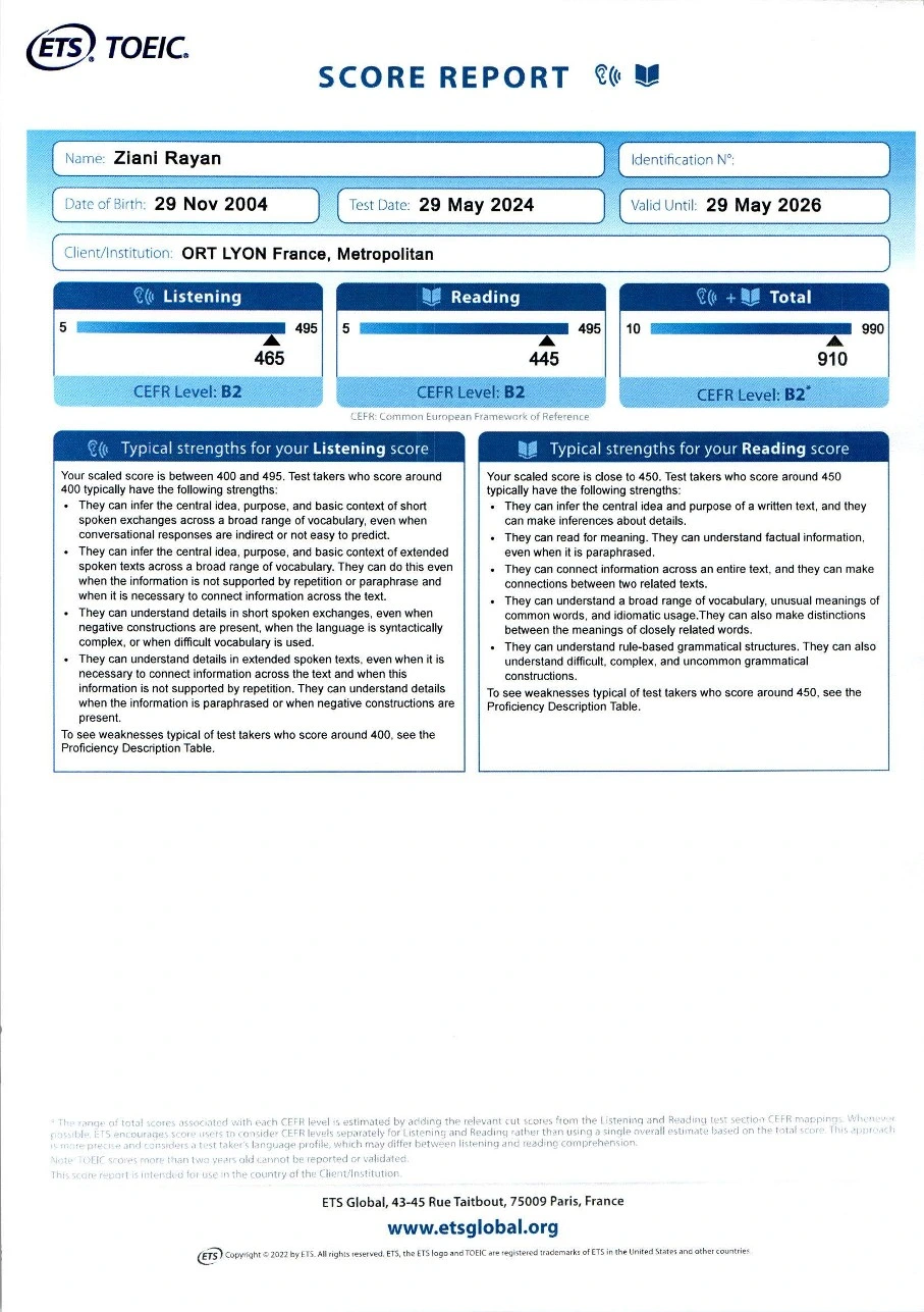 TOEIC — English Proficiency
